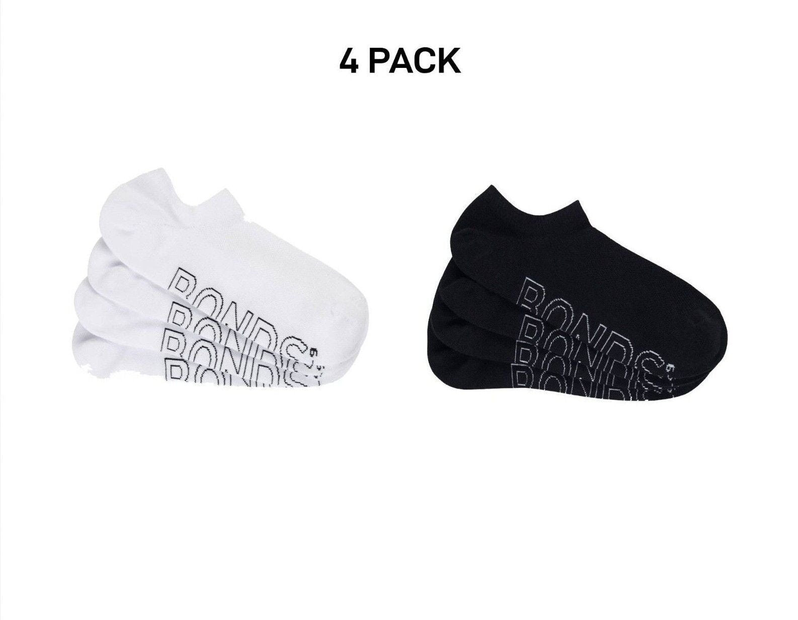 Bonds Mens Logo Lightweight No Show Comfy Mesh Cooling Zone Socks 4 Pack SXN64N