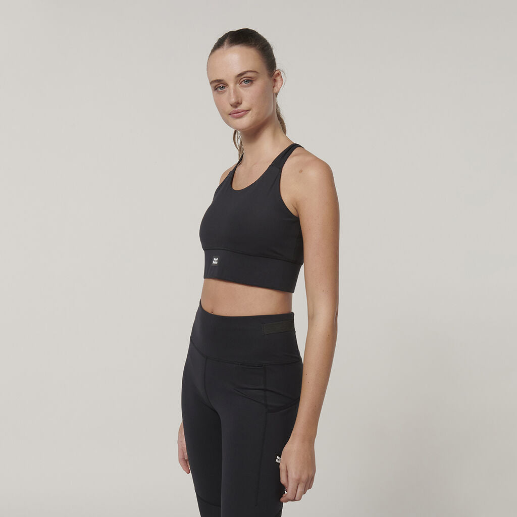 Hard Yakka Womens Form-Fitting Workout  Top Stretch Sport X Work Crop Y08060-Collins Clothing Co