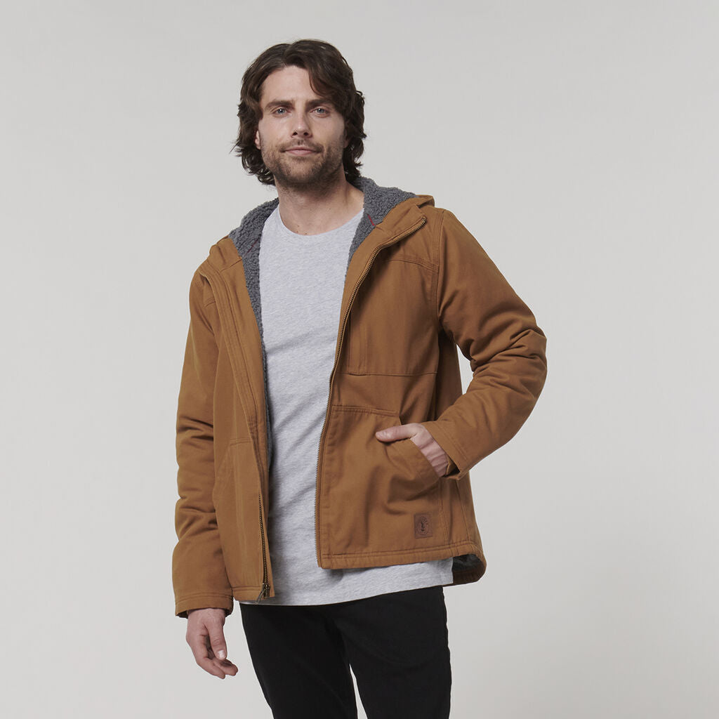 Clearance! Hard Yakka Mens Heritage Canvas Hooded Insulated Zip Jacket Y06744-Collins Clothing Co