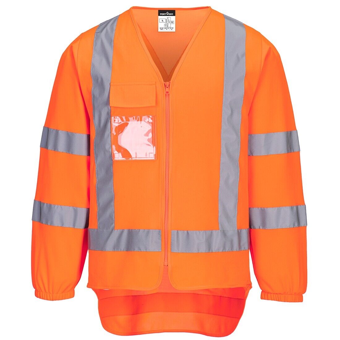 Portwest Mens 4 Packs TTMC-W17 Hi-Vis X Back Zipped Lightweight Vest L/S TM309