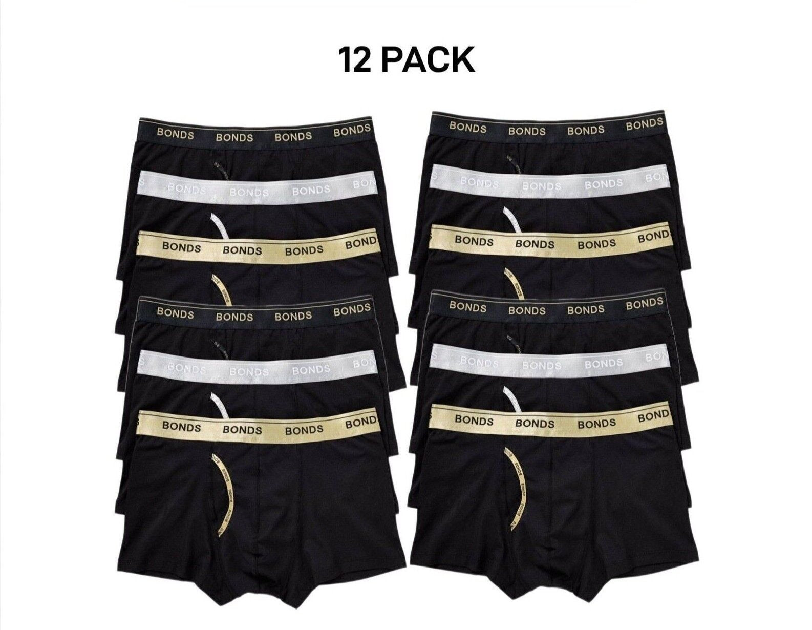 Bonds Mens Guyfront Trunk Super Soft Waistband With Logo 12 Pack MZ963A