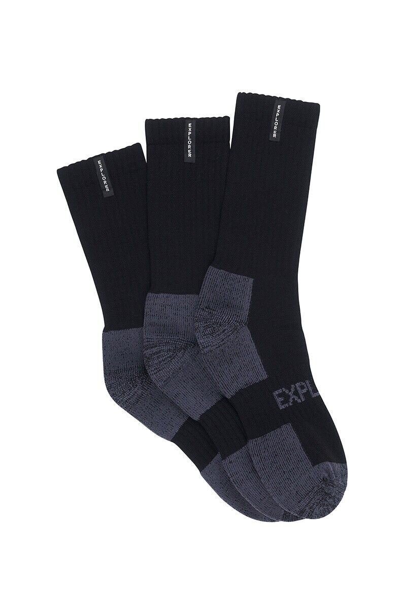 Bonds Mens Explorer Tough Work Crew Comfortable Soft Cotton Sock 6 Pack SYNH3N