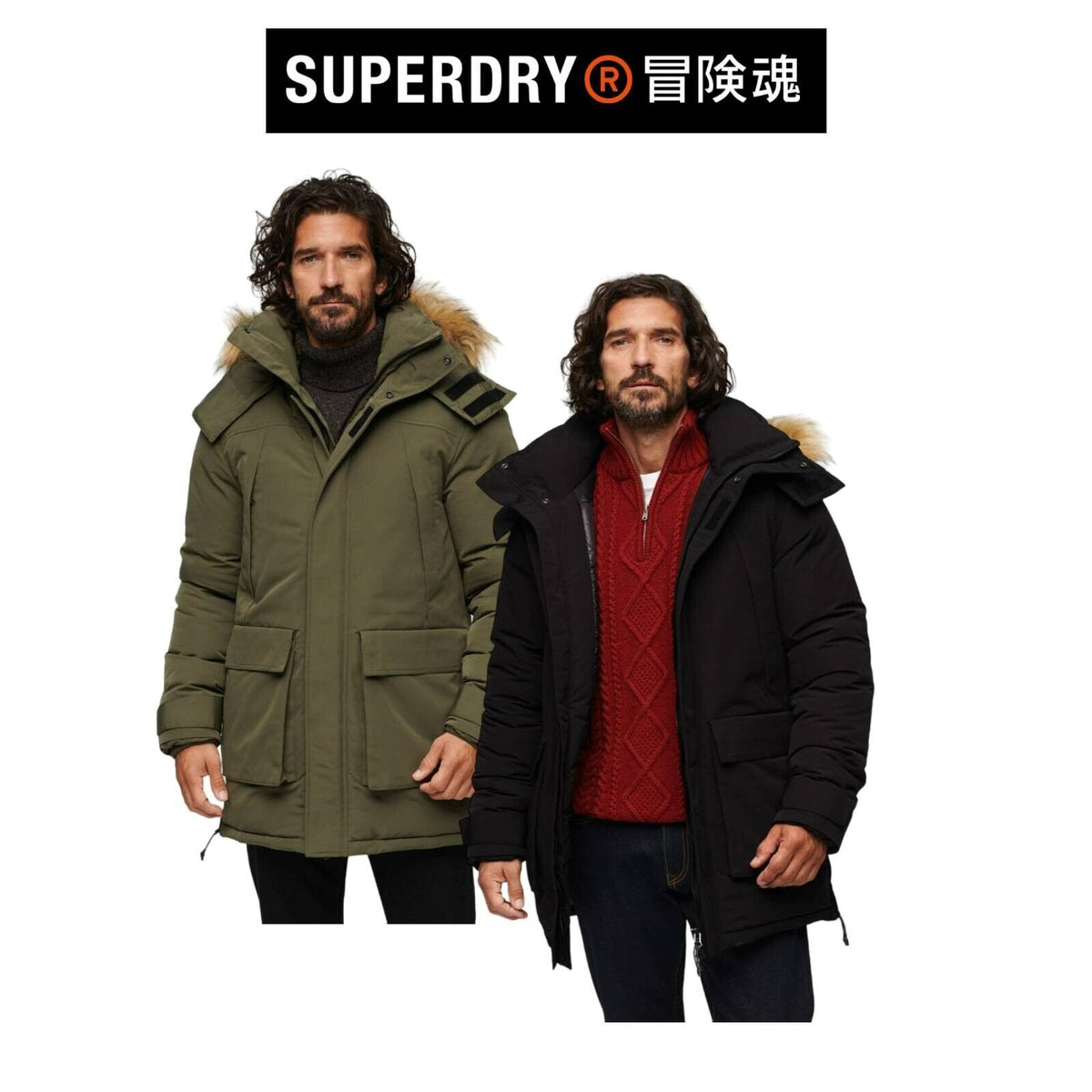 Superdry Mens Code XPD Classic Faux Fur Hooded Everest Parka Jacket SM31WJ6M