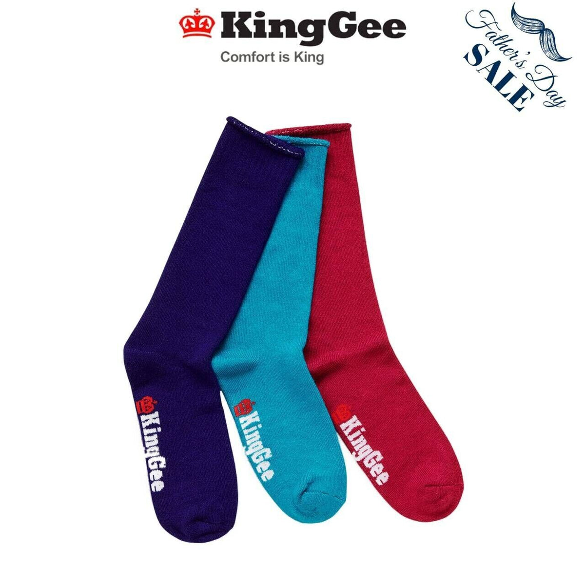 FATHER'S DAY SALE! KingGee Womens 3 Pack Bamboo Workwear Comfy Work Socks K49271