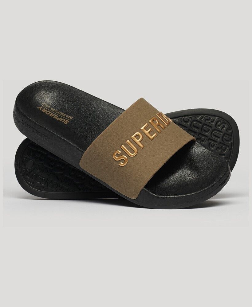 Superdry Women Logo Vegan Pool Sliders Classic Comfort Moulded Footbed SW43SZ4O