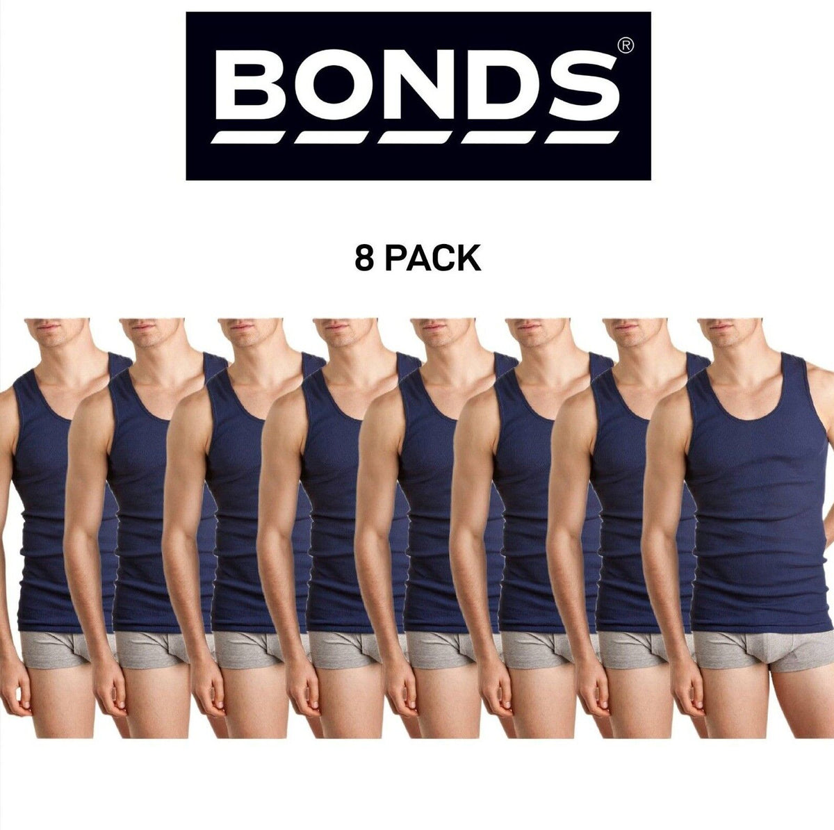 Bonds Mens Chesty Singlets Super Soft Cotton Breathable Seamfree 8 Pack M7NLO
