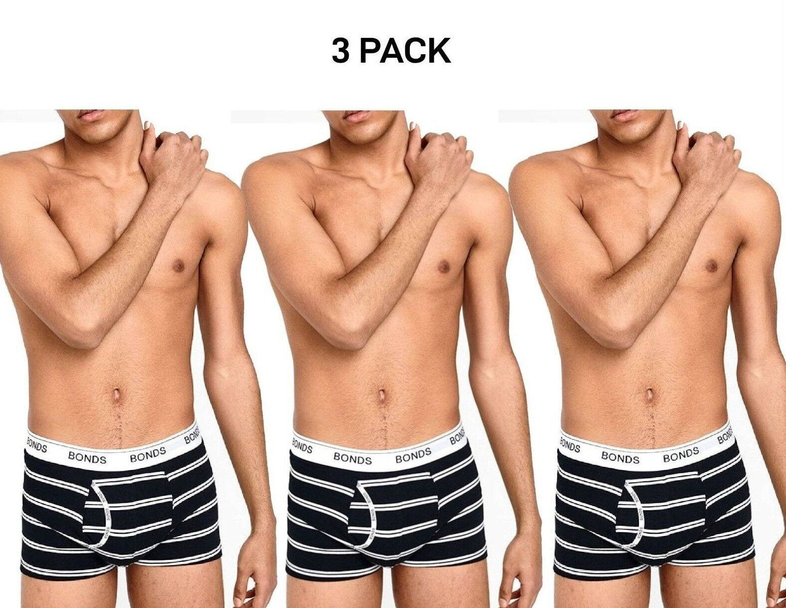 Bonds Mens Guyfront Trunk Ultra Soft Elastic Waistband Seam Free 3 Pack MX3K