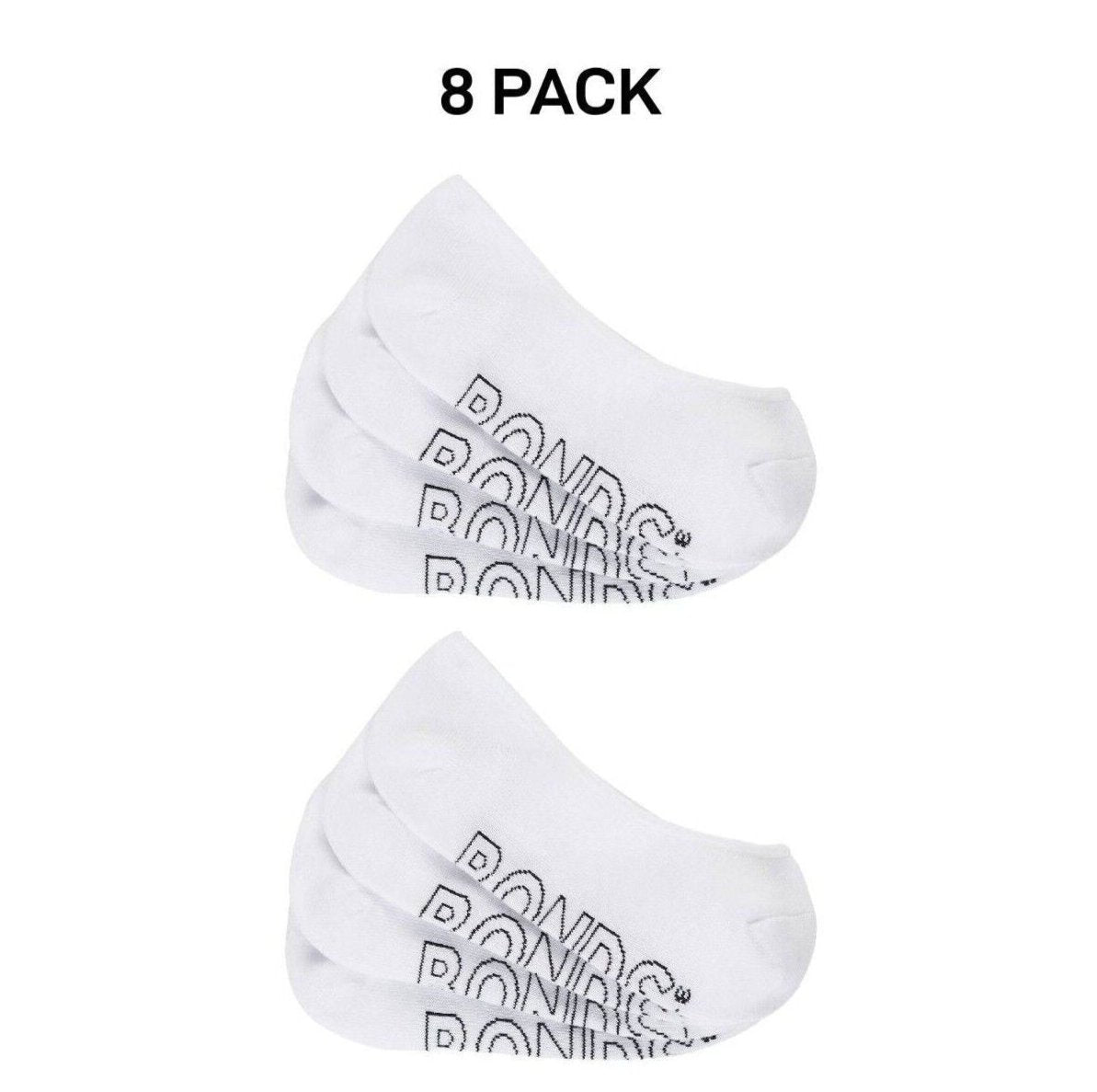 Bonds Womens Lightweight Liner Invisible Socks Comfy Cushioning 8 Pack LXPJ4N