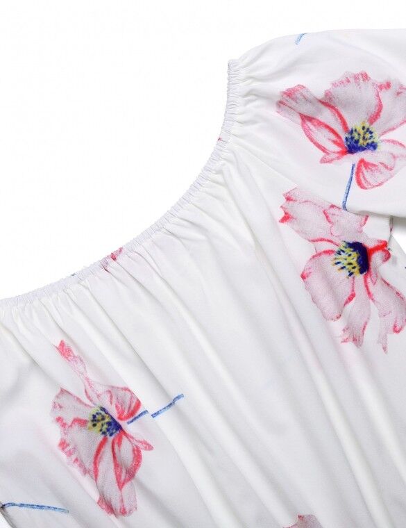 Womens Sexy Off Shoulder Short Sleeve Floral Summer Romper Ladies One-Piece