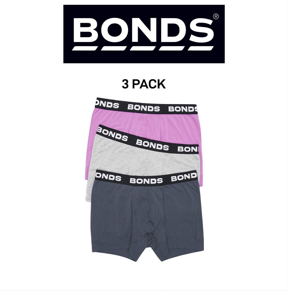 Bonds Mens Total Package Trunk Comfy Super Soft and Breathable 3 Pack MWK83A