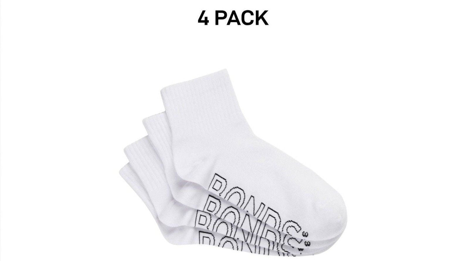 Bonds Womens Logo Lightweight Quarter Crew Mesh Cooling Zones 4 Pack LXPM4N