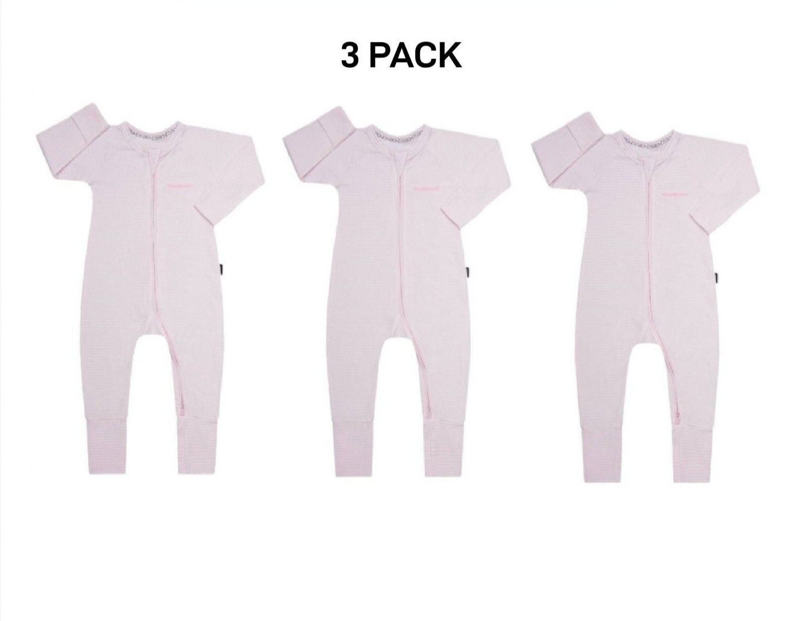 Bonds Baby Wondersuit Two-way Zip Soft Cosy & Stretchable Fabric 3 Pack BZDYM