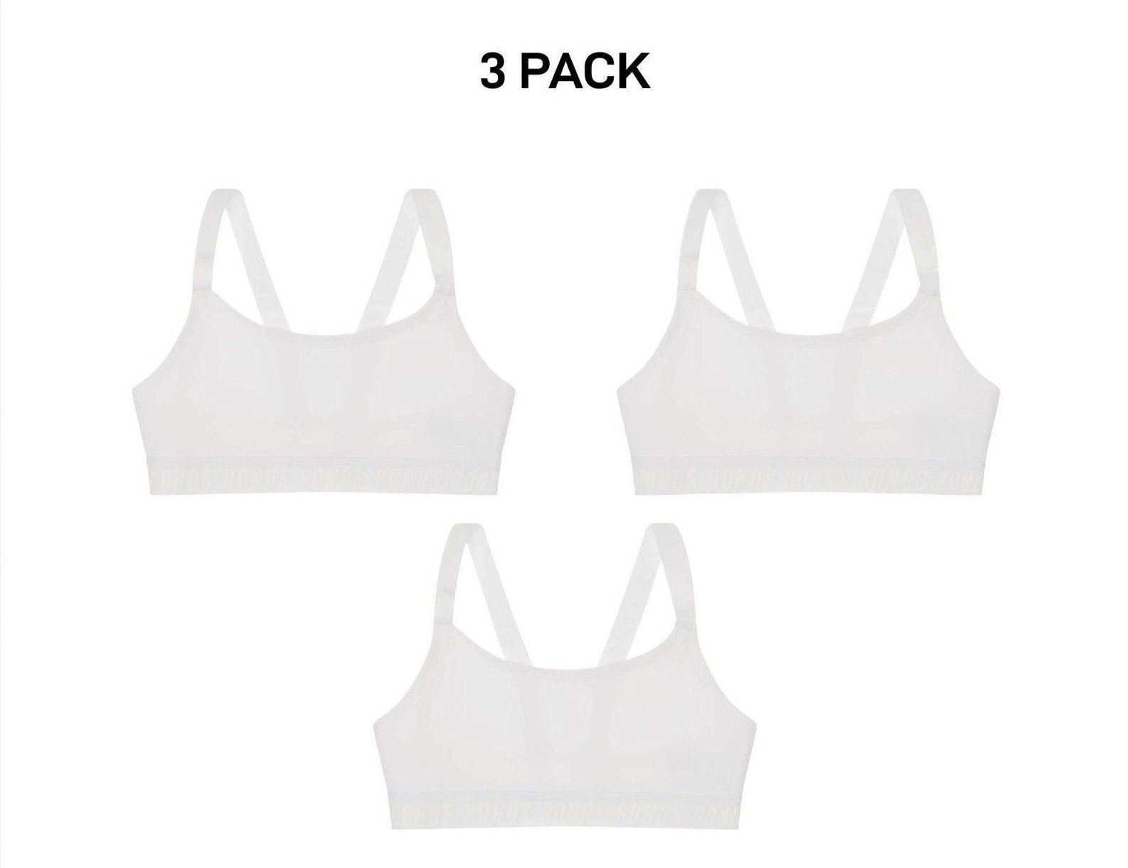 Bonds Girls Performance Pullover Crop Durable and Stretchy Bra 3 Pack UWH41A