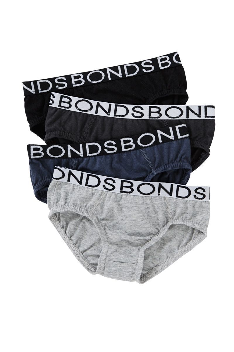 Bonds Boys Brief Underwear Breathable Cotton Rich Fabric 8 Pack UZW14A