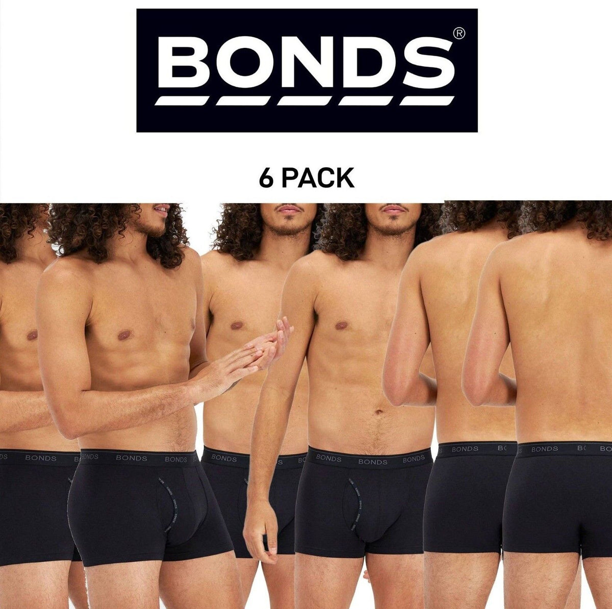 Bonds Mens Guyfront Luxe Trunk Viscose Bamboo Anti-Odour 6 Pack Underwear MWQF