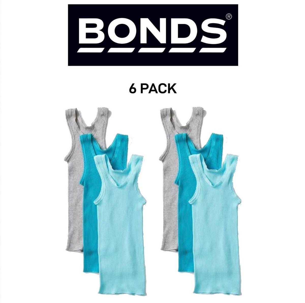 Bonds Baby Vest Ribbed Warmth Singlets Comfy Side Seamfree 6 Pack BXHNT