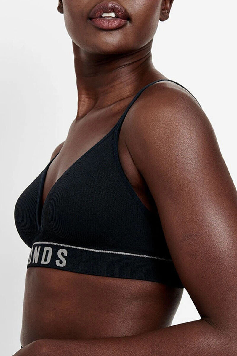 Bonds Womens Retro Rib Seamless Wirefree Tee Bra Contoured Shape 3 Pack WU8EW