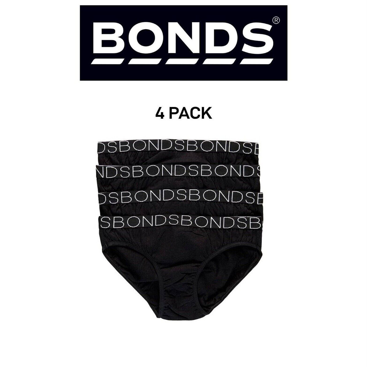 Bonds Girls Bikini Undies Flexible Lightweight and Breathable 4 Pack UZR14A