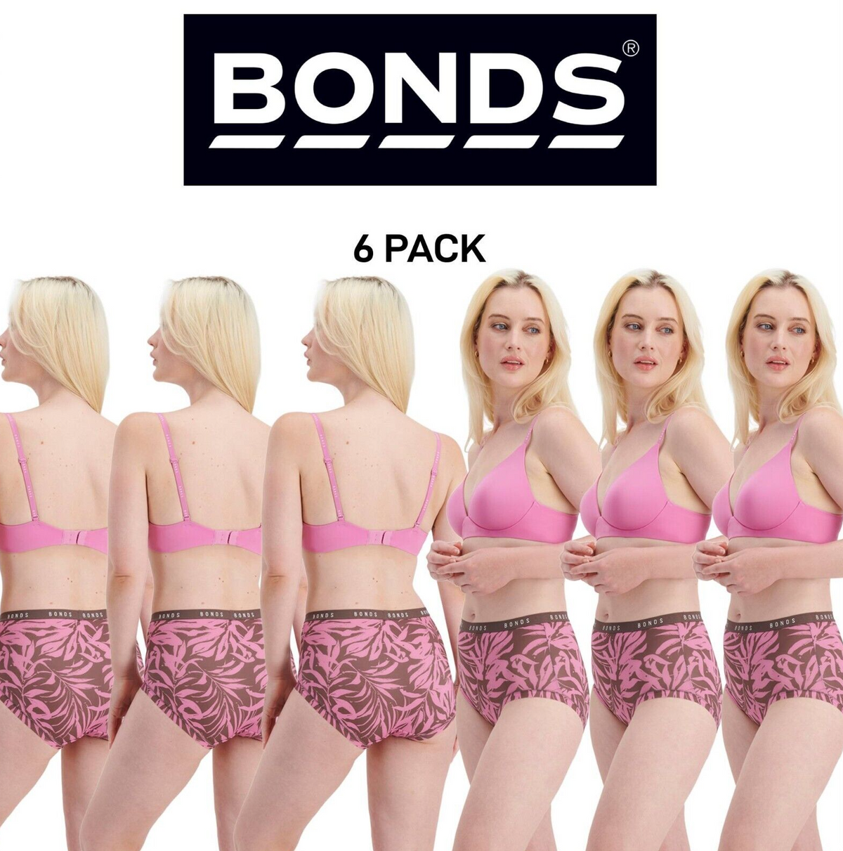 Bonds Womens Invisitails Full Brief Soft and Stretchy Sits Smoothly 6 Pack WZ5EY