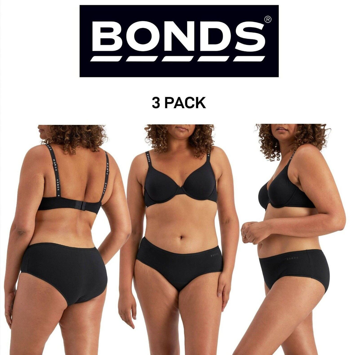 Bonds Womens Damn Dry Midi Brief Leak Protection Classic Support 3 Pack WRRAA