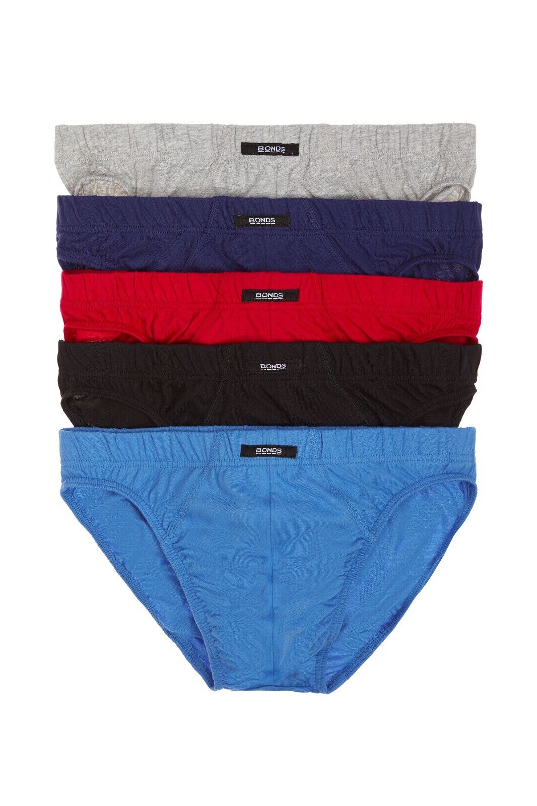 Bonds Mens Action Briefs Underwear Soft Cotton & Encased Elastic 5 Pack M8OS5I