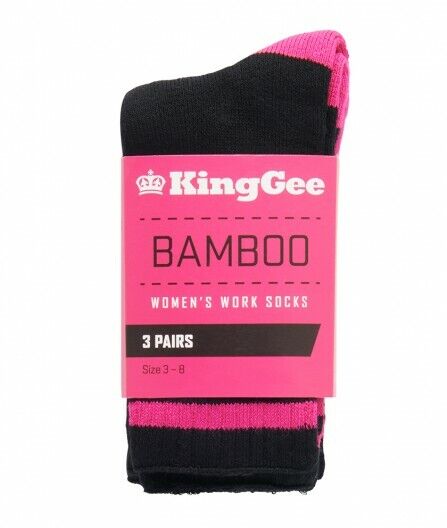 FATHER'S DAY SALE KingGee Womens 3 Pack Bamboo Breathable Work Soft Socks K49015