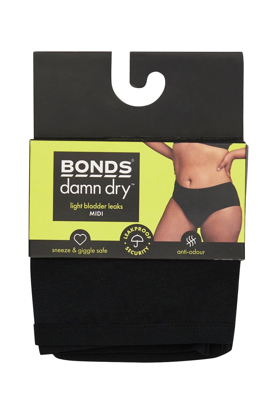 Bonds Womens Damn Dry Midi Brief Leak Protection Classic Support WRRAA