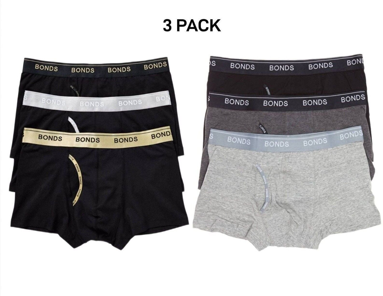 Bonds Mens Guyfront Trunk Super Soft Waistband With Logo 3 Pack MZ963A