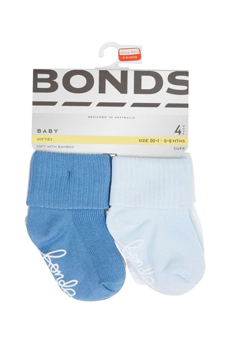 Bonds Baby Bamboo Cuff Super Soft and Feature Fun Colours 4 Pack R41354