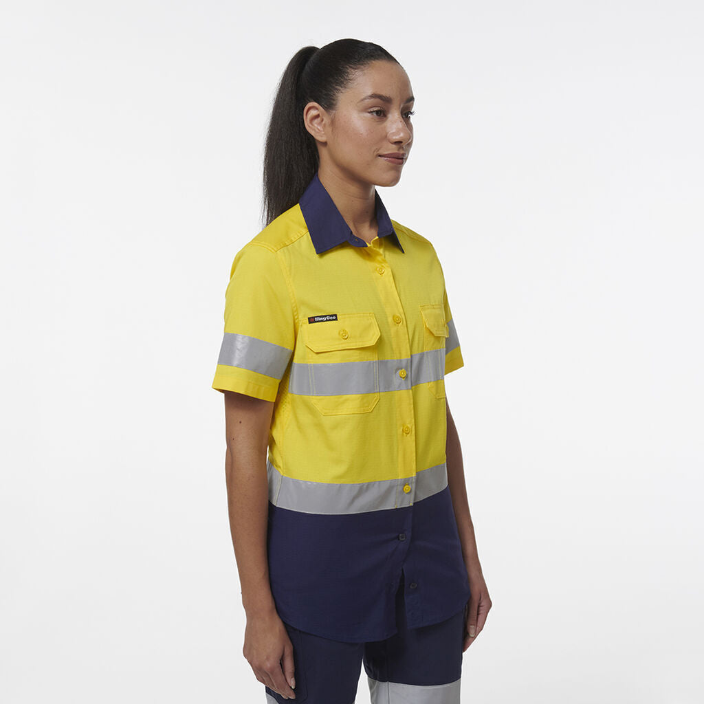 KingGee Womens Workcool Vented Reflective Short Sleeve Shirt K44229-Collins Clothing Co