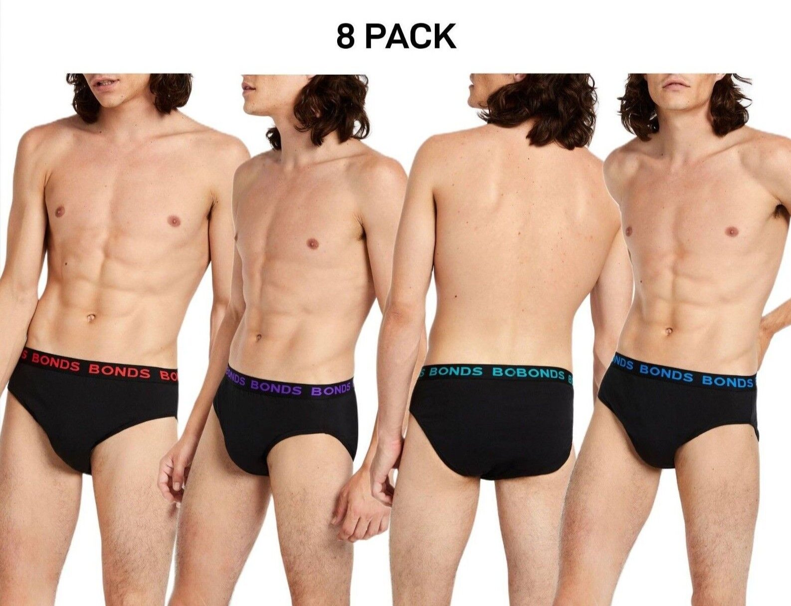Bonds Mens Basic Hipster Briefs Cotton Stretchable Tailored Fit 8 Pack M38DM4