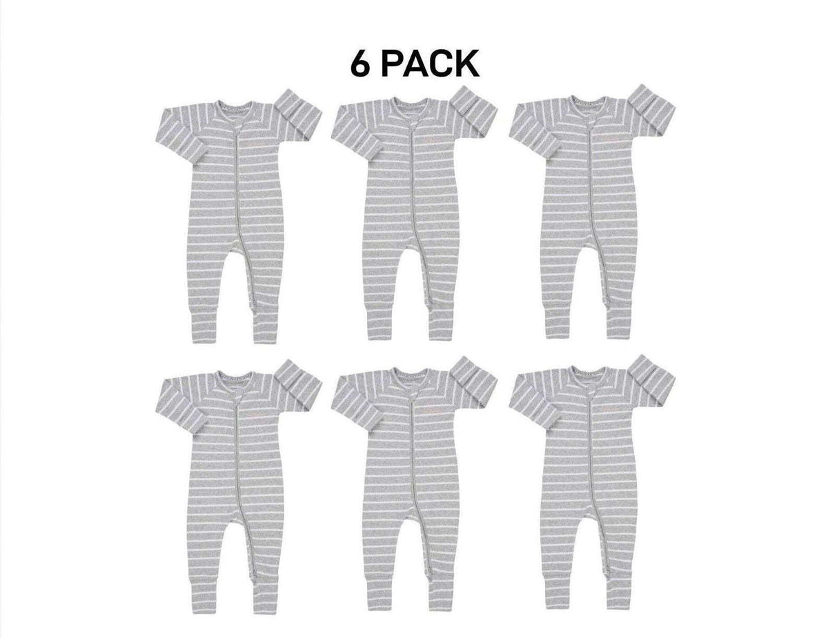 Bonds Baby Ribbed Zip Wondersuit Romper Cozy Cuff Feet for Warmth 6 Pack BXKAA