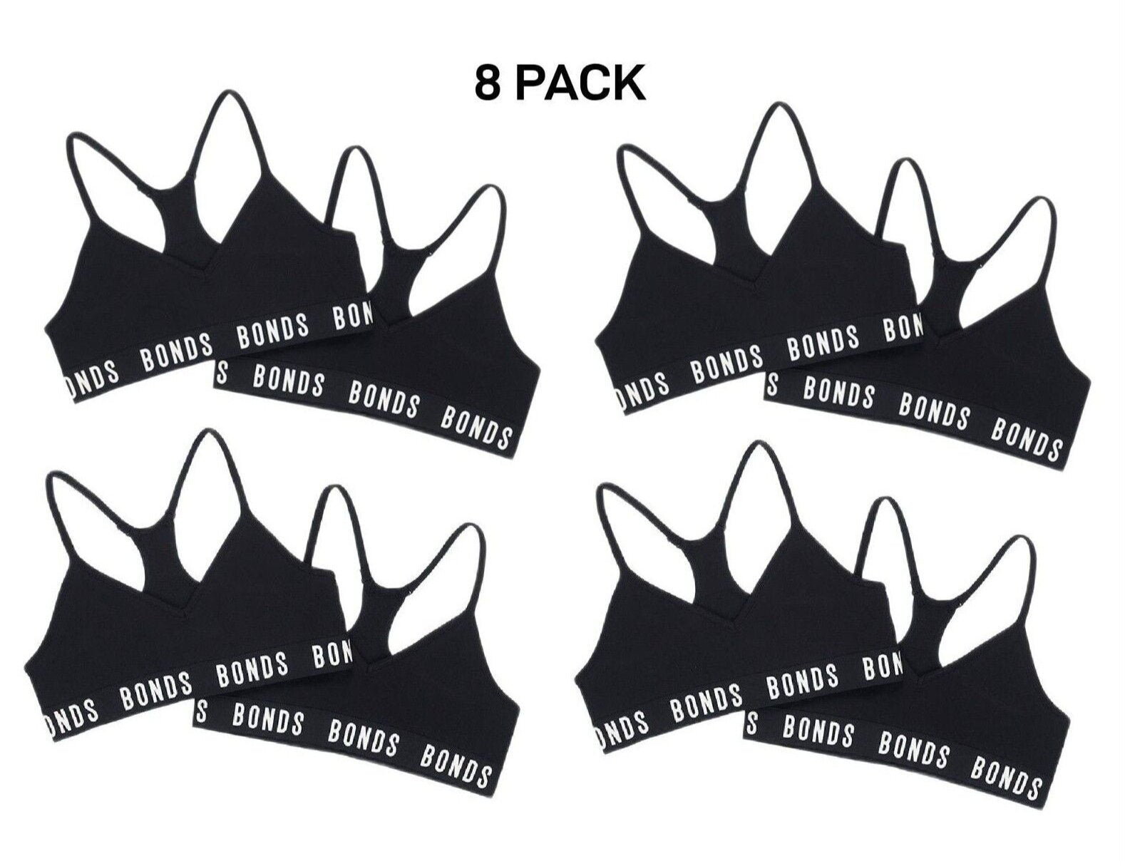 Bonds Girls Super Stretchies Racer Crop Double Layered Front 8 Pack UXNK2A