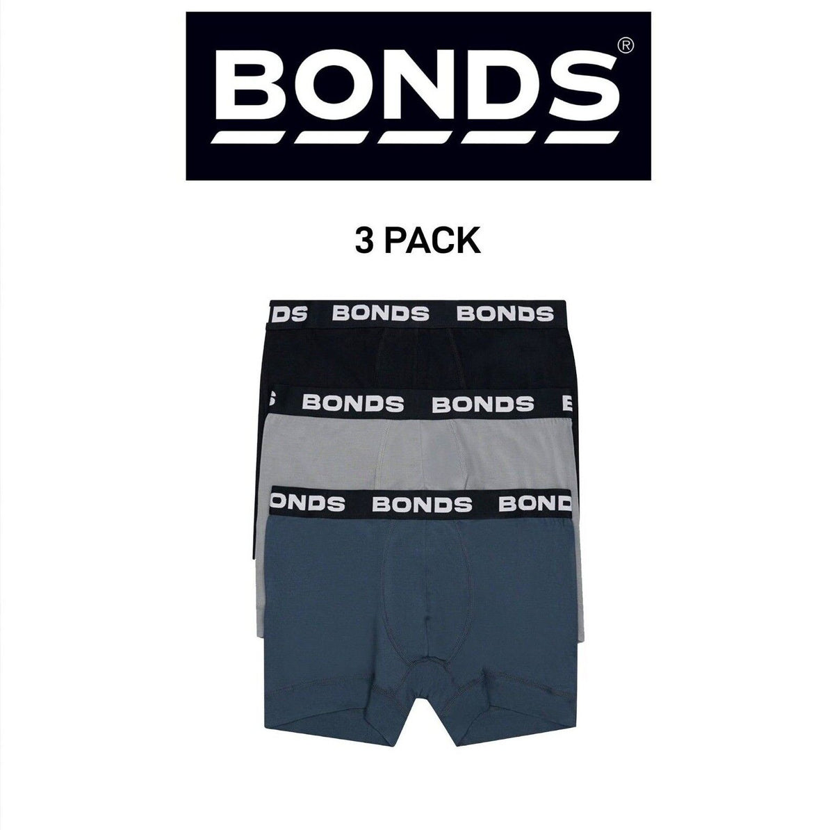 Bonds Mens Total Package Trunk Soft and Breathable Viscose Bamboo 3 Pack MWK83A