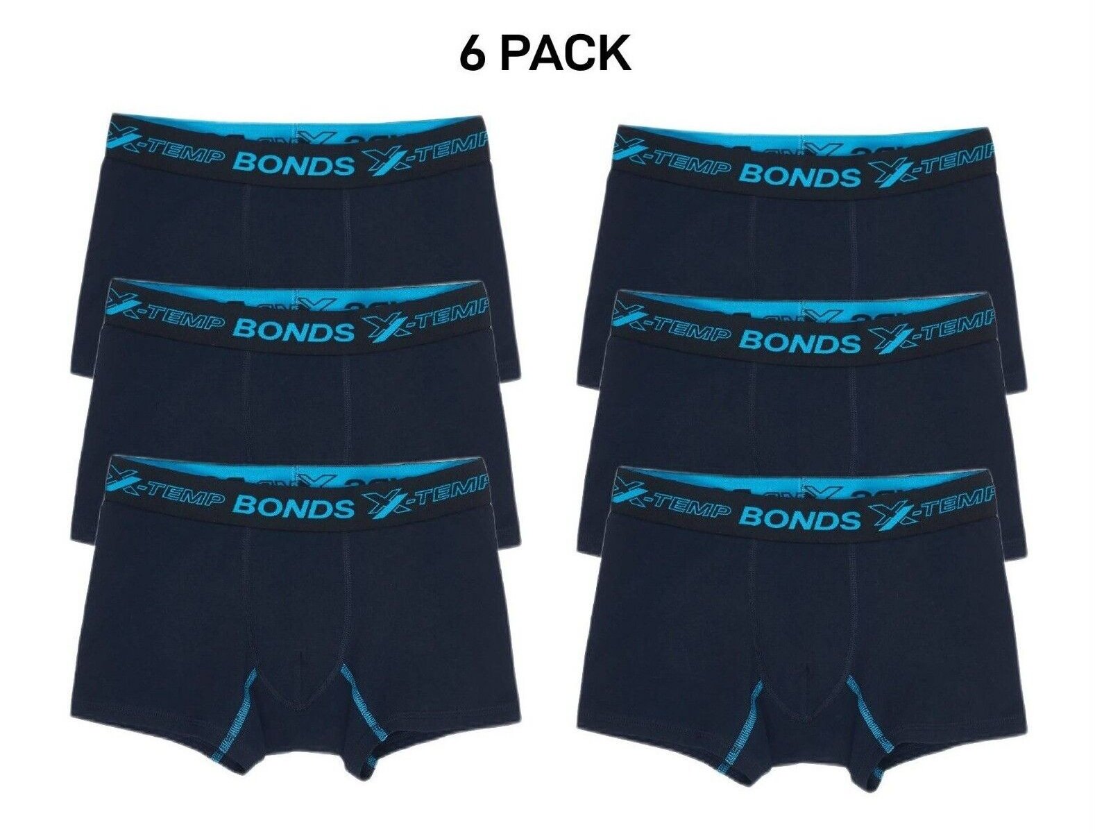 Bonds Boys X-Temp Trunk Temperature Control Dual Action Cooling 6 Pack UX4F1A