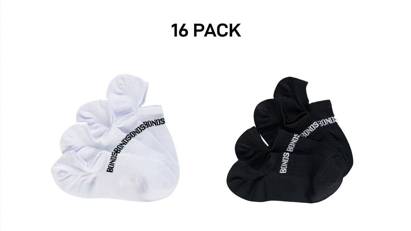 Bonds Womens Play It Cool No Show Breathable Mesh Panels Socks 16 Pack LYE74N