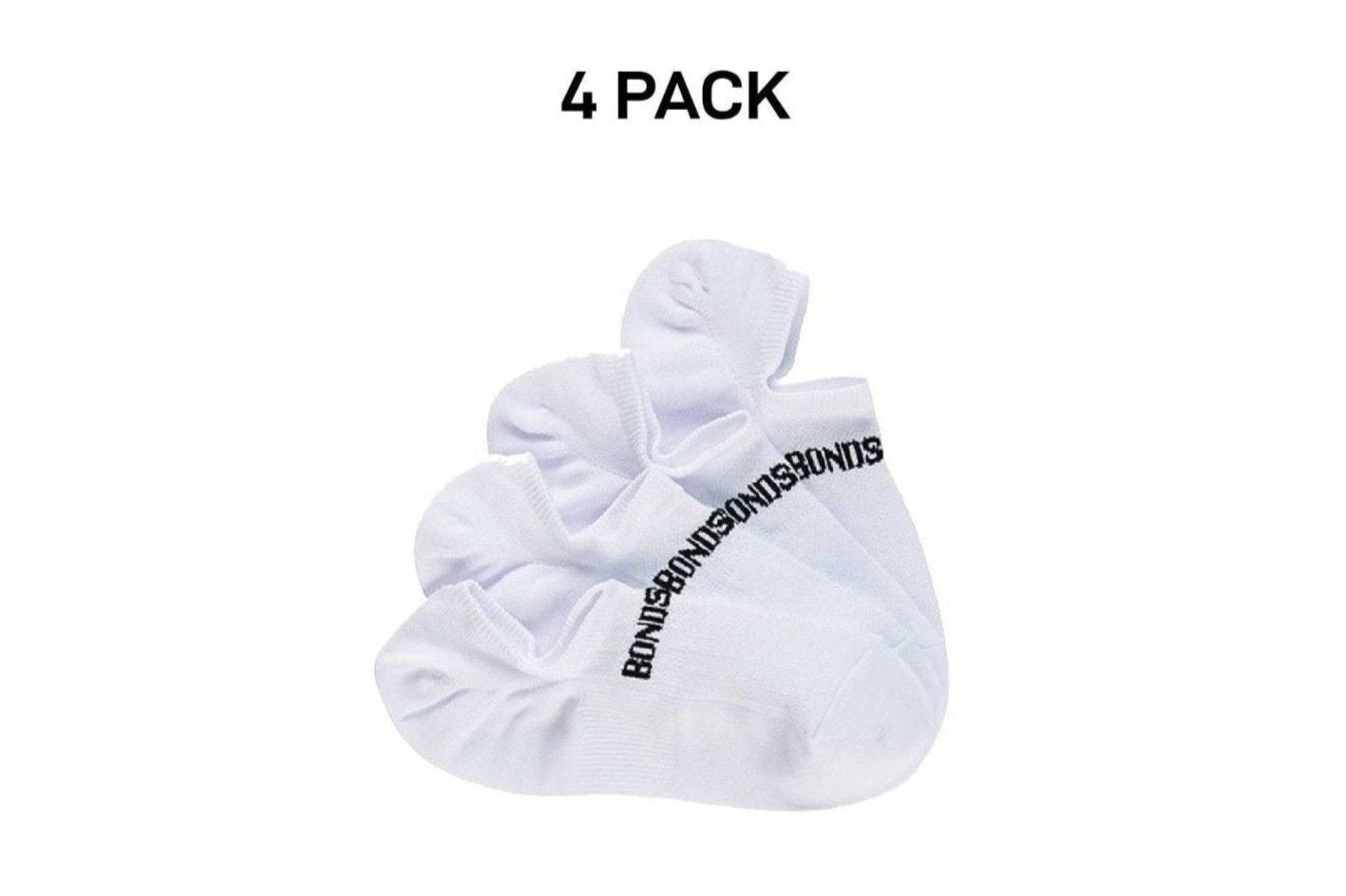 Bonds Womens Play It Cool No Show Breathable Mesh Panels Socks 4 Pack LYE74N