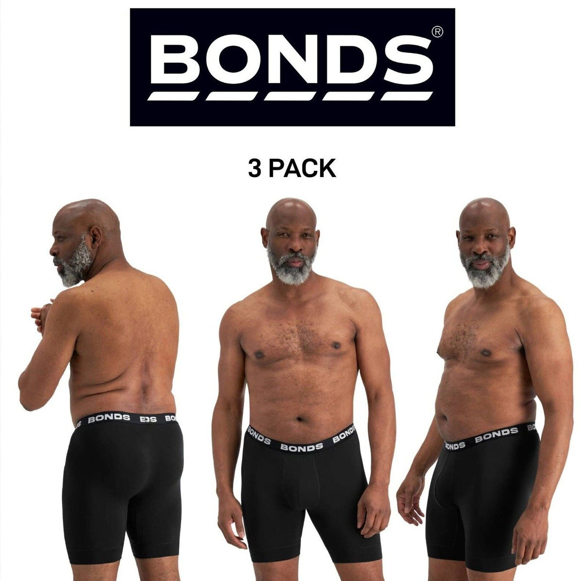 Bonds Mens Total Package Long Trunk Soft and Breathable Support 3 Pack MWHK