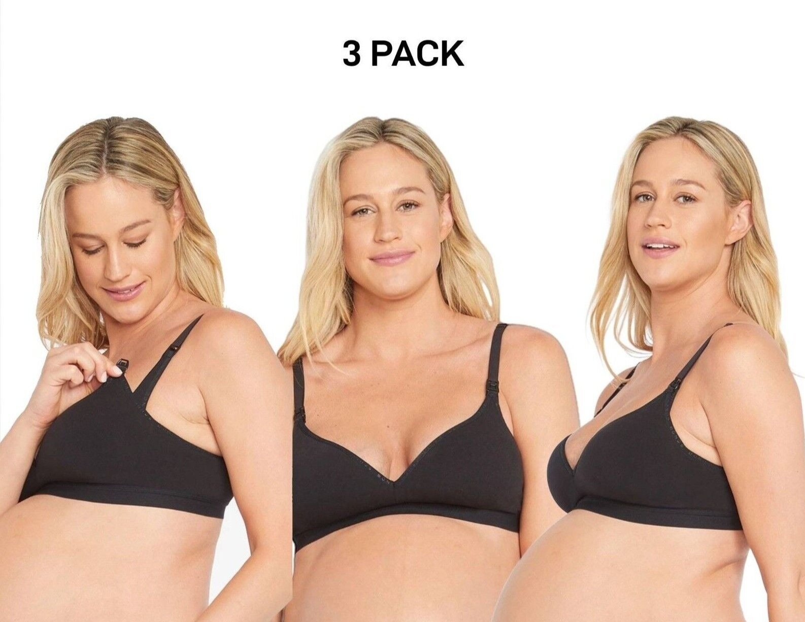 Bonds Womens Bumps Contour Maternity Wirefree Bra Comfy Flattering 3 Pack YYCCW