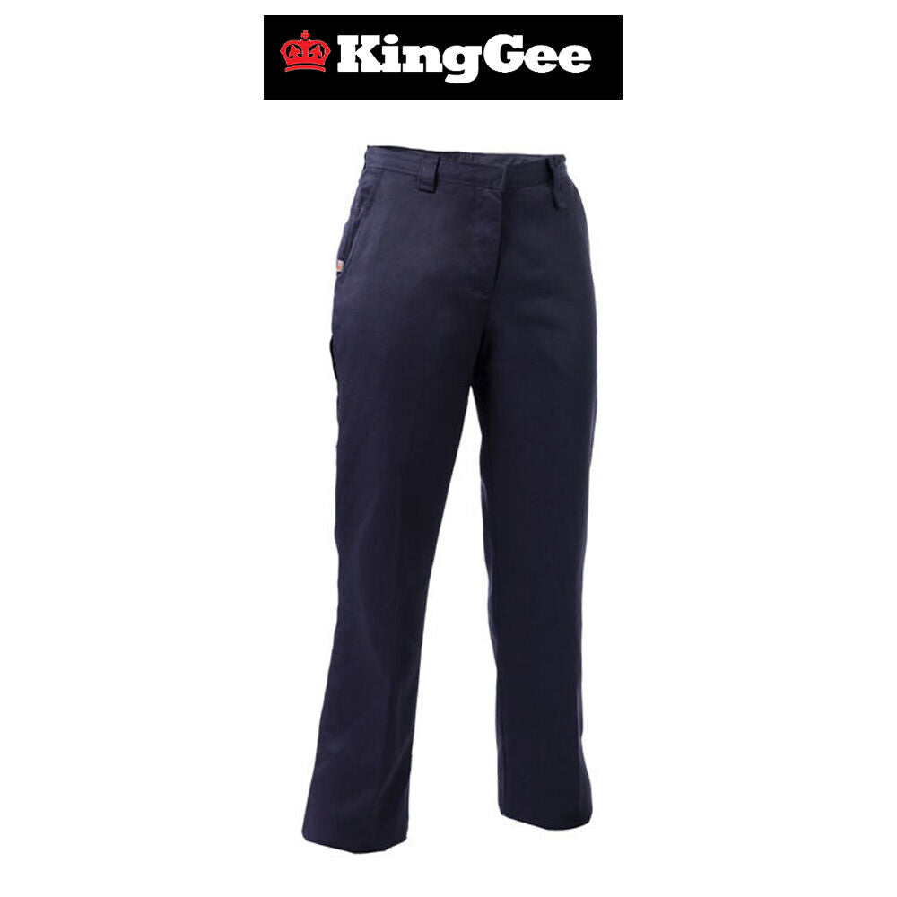 Womens KingGee Utility Pants Work Workwear Safety Tough Navy Modern Fit K43050
