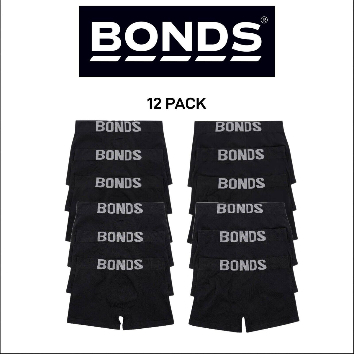 Bonds Mens Seamless Trunk Design for Maximum Comfort and Stretch 12 Pack MXY7A
