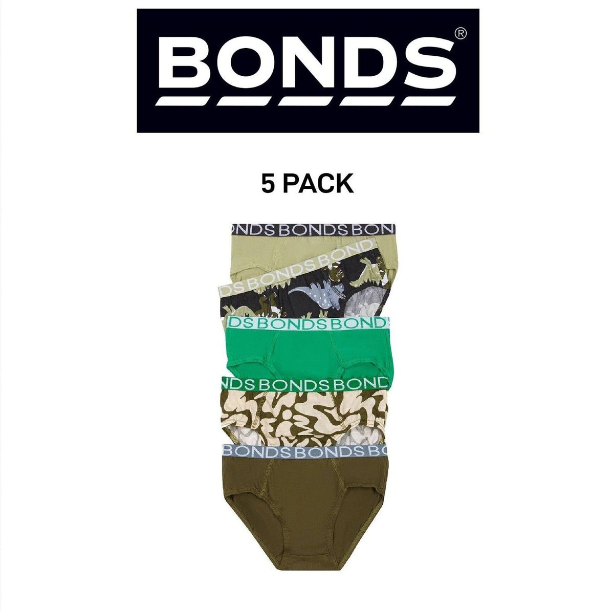 Bonds Boys Brief Soft Stretchable and Comfortable Contoured Fit 5 Pack UWNU5A