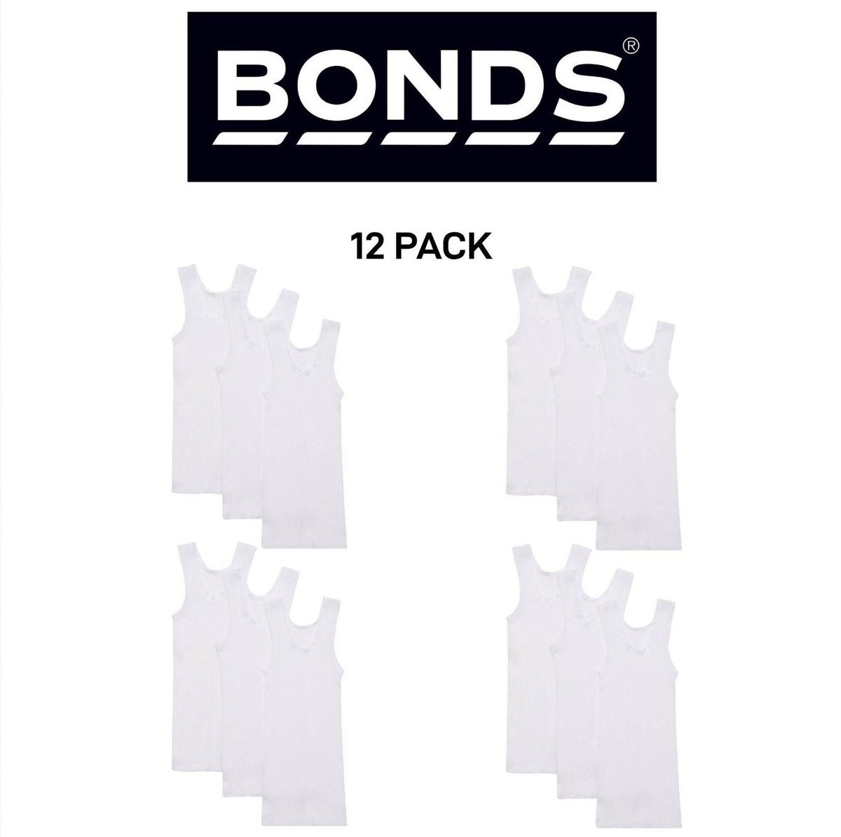 Bonds Baby Vest Extra Warmth & Comfort with Side Seamfree 12 Pack BXHNT