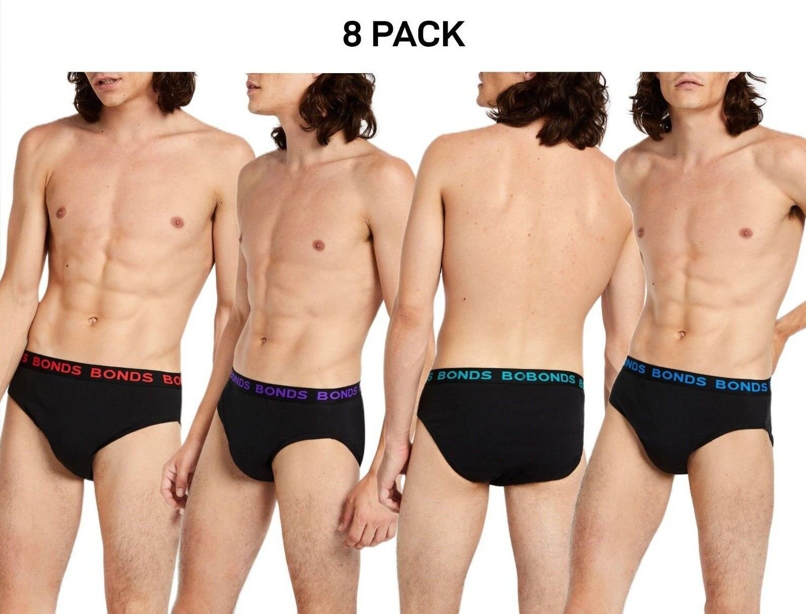 Bonds Mens Basic Hipster Briefs Cotton Stretchable Tailored Fit 8 Pack M38DM4