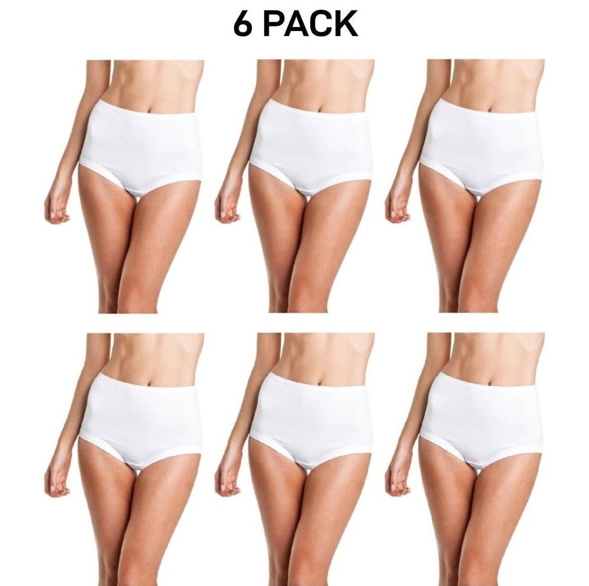 Bonds Womens Cottontails Full Brief With Lycra Comfortable Coverage 6 Pack WUFQA