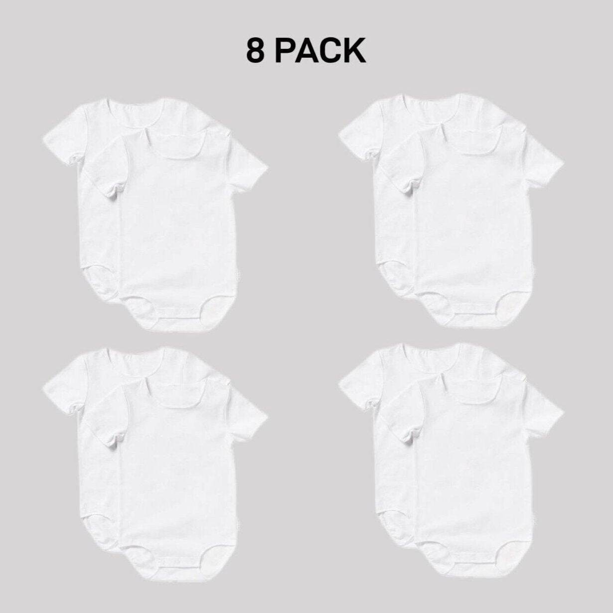 Bonds Baby Wonderbodies Short Sleeve Bodysuit Ultimate Comfort 8 Pack BY4TA