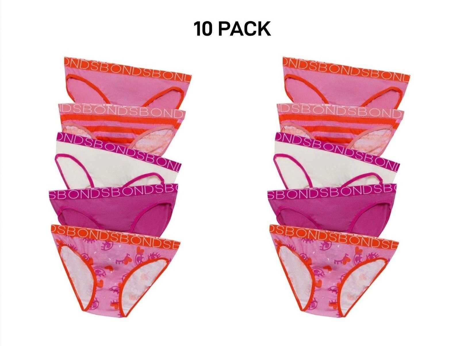 Bonds Girls Bikini Soft and Stretchy Perfect Everyday Coverage 10 Pack UWNV5A