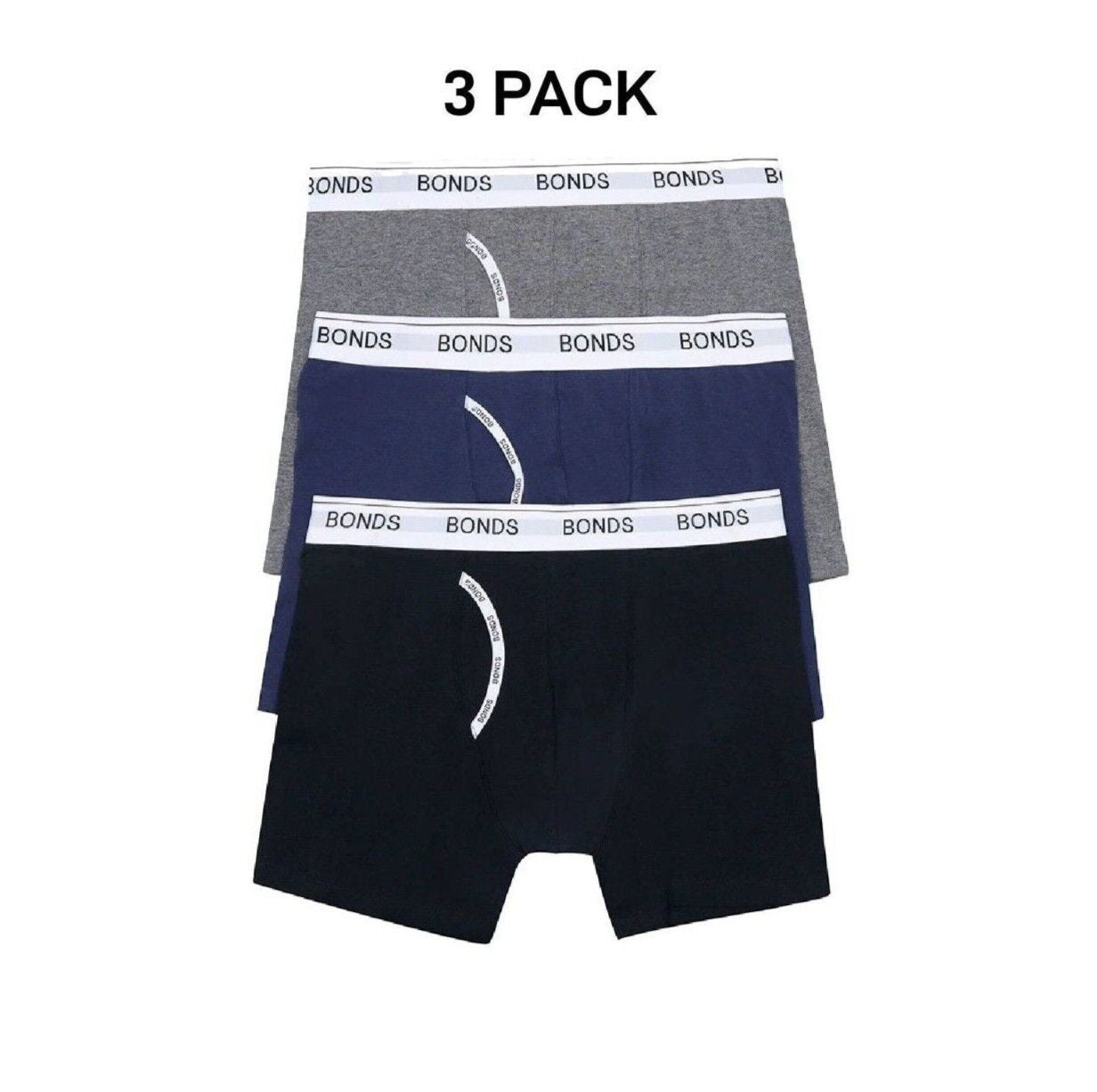 Bonds Mens Guyfront Mid Trunk Signature Fly Opening Seamfree Side 3 Pack MWXB3A
