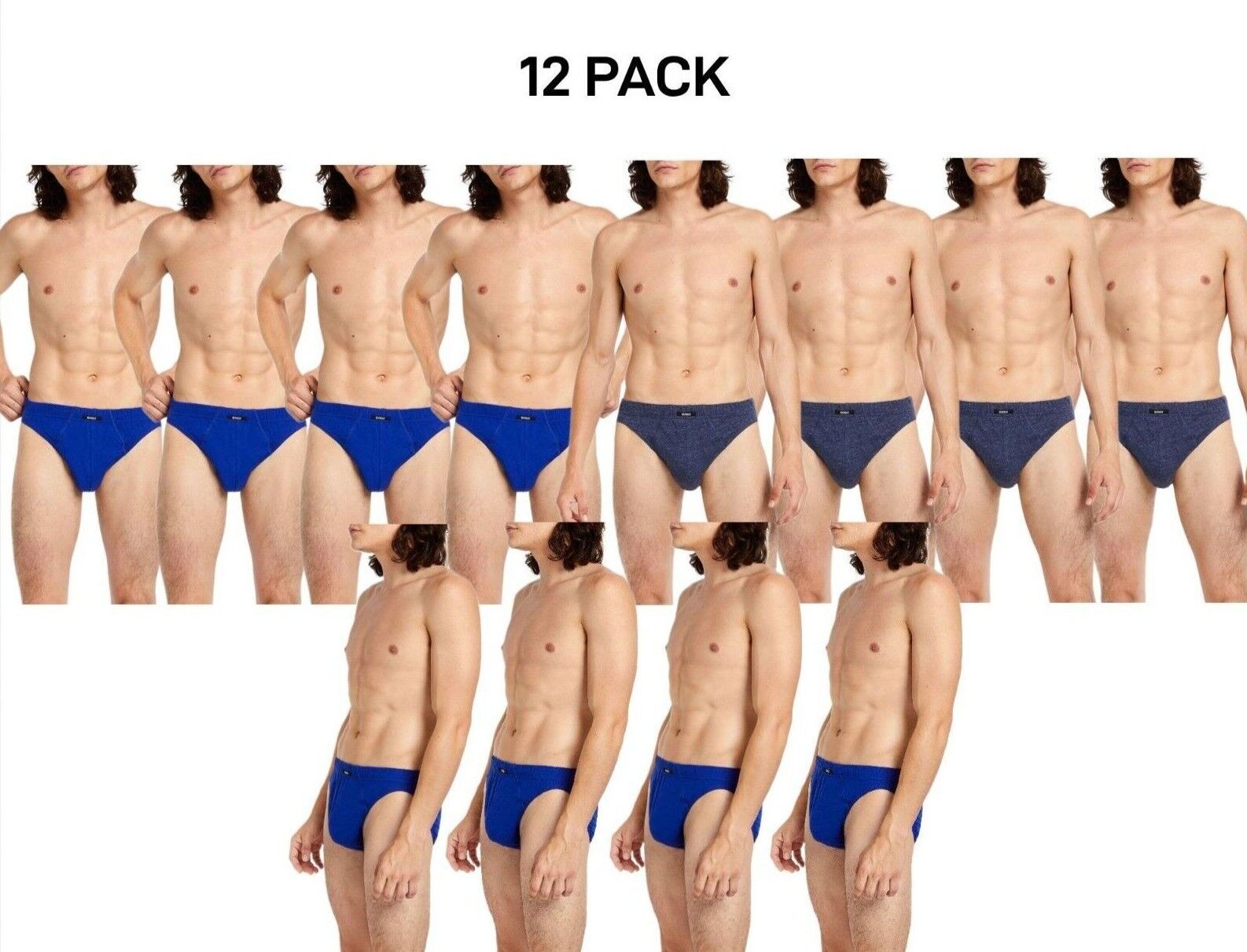 Bonds Mens Action Brief  Soft Cotton and Encased Elastic Comfort 12 Pack M8OS4