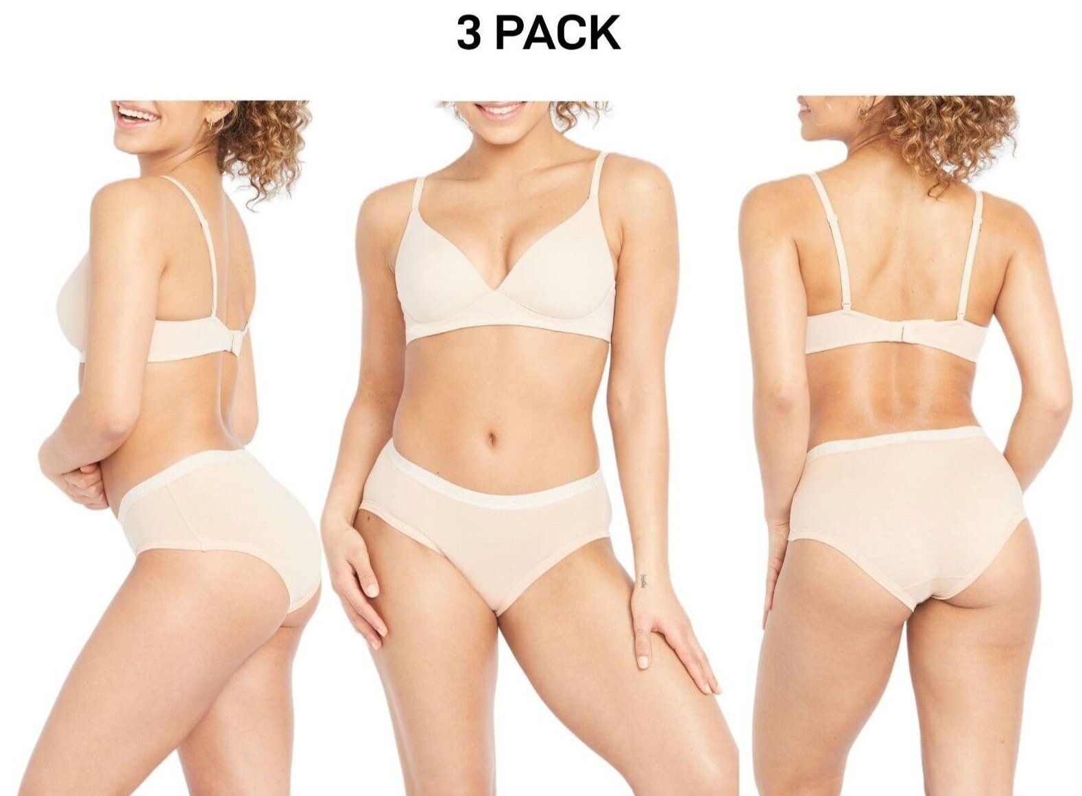 Bonds Womens Cottontails Midi Breathability and Comfort Brief 3 Pack WY5PA
